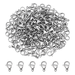 Нержавеющая Сталь Цвет 304 нержавеющая сталь застежка когтя омара, застежки на спусковой крючок, ручная полировка, цвет нержавеющей стали, 12x7.5x3.5 мм, отверстие : 1.4 мм, 150 шт