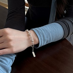 Argent Ss bracelets de perles rondes en argent sterling, argenterie, 925 pouce (6-3/4 cm)