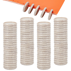 Wheat Wheat Straw Mushroom Hole Loose Leaf Ring Round Binder Discs, Notebook Binding Ring Expansion, Flat Round, Wheat, 35x6mm, Inner Diameter: 30mm