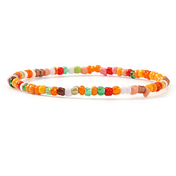 Слово Богемные браслеты ручной работы из разноцветных стеклянных бусин, эластичные, для дружбы, для мужчин и женщин., слово, 6.89 дюйм (17.5 см)