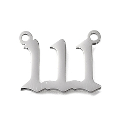 Нержавеющая Сталь Цвет 304 подвески из нержавеющей стали, номер 1 очарование, цвет нержавеющей стали, 12x15.5x1 мм, отверстие : 1.4 мм