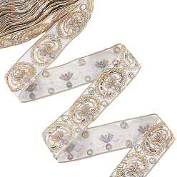 Белый Полиэстеровая лента в этническом стиле для декорирования шитья, белые, 1-7/8 дюйм (48 мм)