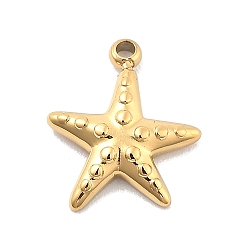 Настоящее золото 14K Ионное покрытие (ip) 304 подвески из нержавеющей стали, морская звезда, реальный 14 k позолоченный, 10.5x9x1.5 мм, отверстие : 1 мм