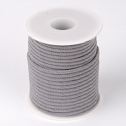 Серый Круглые полиэфирные шнуры, серые, 3 мм, около 21.87 ярдов (20 м) / рулон