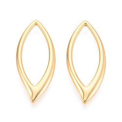 Настоящее золото 18K Латунные подвески, без никеля , лошадиный глаз , полый, реальный 18 k позолоченный, 23x10x1.5 мм