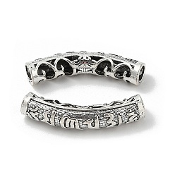 Античное Серебро Тибетский стиль конечные сплава шнур шапки, дуга окружности, античное серебро, 38.5x7.5 мм, отверстие : 4.5 мм