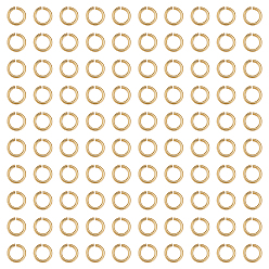 Настоящее золото 24K 100шт стойка покрытие латунь открытые соединительные кольца, долговечный, реальный 24 k позолоченный, 4x0.6 мм, внутренний диаметр: 2.8 мм