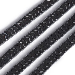 Non-magnetic Hematite Electroplated Non-magnetic Synthetic Hematite Beads Strands, W Shape, 2.5x4x2mm, Hole: 0.7mm, about 212pcs/strand, 16.14 inch(41cm)
