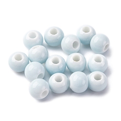 Лазурный Фарфоровые бусины ручной работы, круглые, лазурный, 6~7x5~6 мм, отверстие : 2 мм