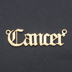 Рак 201 ссылки нержавеющей стали, двенадцать созвездий, старый английский, лазерная резка, рак, 8.5x28x1 мм, отверстие : 1.2 мм