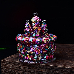 Раковина Чаша для размагничивания смолы, с натуральной ракушкой внутри статуи замка для украшения домашнего офиса, 100x60x110 мм