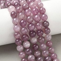 Розовый Кварц Природного розового кварца нитей бисера, круглые, 8~8.5 мм, отверстие : 0.8 мм, около 47 шт / нитка, 14.96'' (38 см)