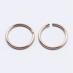 Rose Gold 925 Sterling Silver Open Jump Rings, Round Rings, Rose Gold, 19 Gauge, 8x0.9mm, Inner Diameter: 6mm, about 68pcs/10g