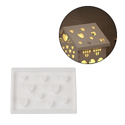 Rectangle Силиконовая форма, изготовление изделий из эпоксидной смолы, подсвечник, белые, прямоугольные, 101x139x9 мм