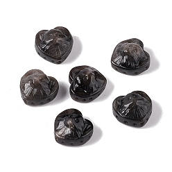 Silver Sheen Obsidian Natürliche silberne Obsidianperlen, Herz, 17~17.5x17.5x10.5 mm, Bohrung: 1.5 mm
