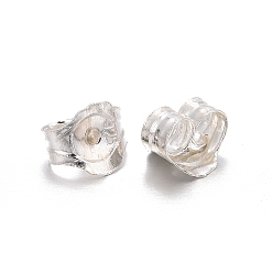 Серебро 925 Результаты стерлингового серебра, для ушных орехов, серебряные, 5x5x3 мм, отверстие : 0.6 мм