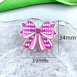 Flamingo Acrylic Pendants, Bowknot Charm, Flamingo, 34x39mm