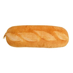 Orange Bread Shape Polyester Pencil Pouches, Zipper Student Stationery Storage Case, Office & School Supplies, Orange, 210x80mm