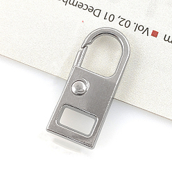 Platinum Alloy Detachable Zipper Slider Pull Tab, for Luggage Clothing Jackets Backpacks, Platinum, 2.2x1.1cm