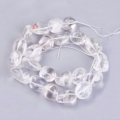 Хрусталь Природных кристаллов кварца бисер нитей, горного хрусталя, упавший камень, самородки, 15~24x15~17x9.5~15 мм, отверстие : 1 мм, 22 шт / нитка, 15.94 дюйм (40.5 см)