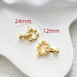 Золотой Латунь раз по сравнению с застежками, для изготовления ювелирных изделий, золотые, 24x12 мм