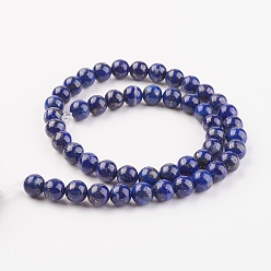 Lapis Lazuli Natural Lapis Lazuli Beads Strands, Round, 8mm, Hole: 1mm, about 48pcs/strand, 15.7 inch(40cm)