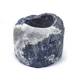 Sodalite Natural Sodalite Candle Holder, Home Decoration, Column, 72~85x69~75x45~65mm, Inner Diameter: 43mm