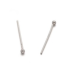 Stainless Steel Color Tarnish Resistant 304 Stainless Steel Ball Head pins, Stainless Steel Color, 19mm, Pin: 0.8mm