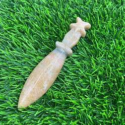 Авантюрин Резные фигурки целебного кинжала из натурального авантюрина, Украшения из камня с энергией Рейки, 120 мм