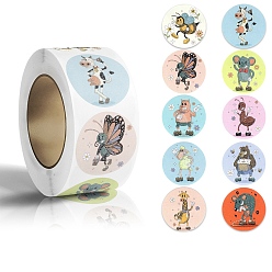 Mixed Shapes Самоклеящиеся бумажные наклейки с картинками, круглые точечные декоративные наклейки, разнообразные, 25 мм, 300шт / рулон