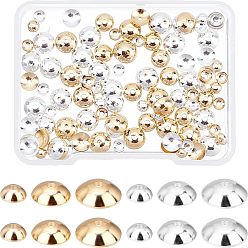 Mixed Color 120Pcs 3 Style Brass Beads Cap, Long-Lasting Plated, Apetalous, Mixed Color, 40pcs/style