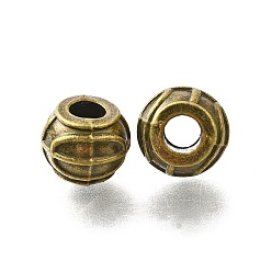 Античная Бронза Европейские сплавочные бусины тибетского стиля , бусины с большим отверстием, без кадмия и без свинца, рондель, античная бронза, 11.5x9.5 мм, отверстие : 4.5 мм, Около 303 шт / 1000 г