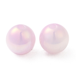 Thistle Iridescent Opaque Resin Beads, Candy Beads, Round, Thistle, 10x9.5mm, Hole: 1.8mm