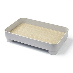 Gainsboro Multifunctional ABS Plastic Storage Tray, with MDF Board, for Cosmetics Jewelry Organizer Desktop Decoration Serving Platter, Rectangle, Gainsboro, 32x20x7cm