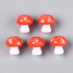Помидор Непрозрачные акриловые бусины, гриб, помидор, 12x12 мм, отверстие : 2.8 мм