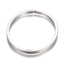 Нержавеющая Сталь Цвет Устойчивые к потускнению 304 браслеты из нержавеющей стали, штамповка пустой метки, цвет нержавеющей стали, внутренний диаметр: 2-3/8x1-7/8 дюйм (6.2x4.95 см)