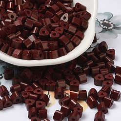 Кокосово-Коричневый Запекание расписной стеклянной бусины, Цейлон, треугольное отверстие, душат, кокосового коричневый, 5x5x4 мм, отверстие : 1.3 мм, 3150 шт / фунт