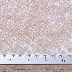 (RR3505) Transparent Pale Peach Luster MIYUKI Round Rocailles Beads, Japanese Seed Beads, 11/0, (RR3505) Transparent Pale Peach Luster, 2x1.3mm, Hole: 0.8mm, about 5500pcs/50g