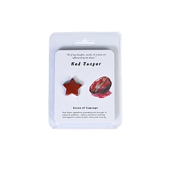 Красный Камень Украшения из натуральной красной яшмы в форме звезды, Рейки баланс энергии медитация любовь подарок, Размер упаковки: 95x95 mm