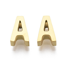 Letter A 201 Edelstahl Reize, golden, letter.a, 8x5x3 mm, Bohrung: 1.6 mm