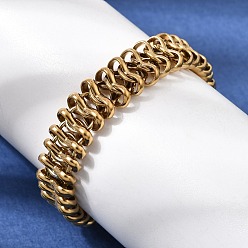 Golden 12MM 316L Surgical Stainless Steel Link Chain Bracelets, Golden, 6.50 inch(16.5cm)