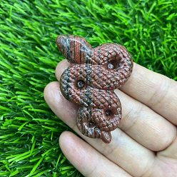 Джаспер Кунжут Натуральная кунжутная яшма резная статуя змеи украшение дома, Статуэтки по фен-шуй для украшения домашнего офиса, 50 мм