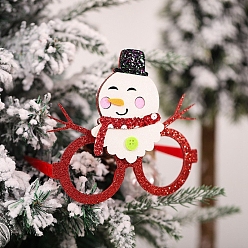 White Snowman Plastic Glasses, with Glitter Powder, White, 130x140x30mm