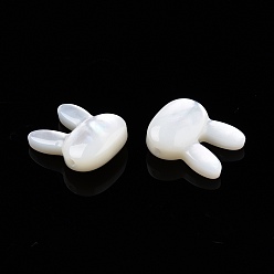 Белые Ракушки Натуральные белые ракушки из перламутровых ракушек, кролик, 11.5x10x4 мм, отверстие : 0.8 мм