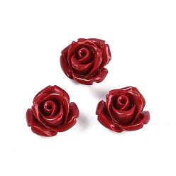 (123L) Белый крем непрозрачный блеск Резные бусины из синтетического коралла, окрашенные, цветок, огнеупорный кирпич, 10x8.5 мм, отверстие : 1.3 мм