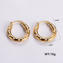 Oro 316 aretes de aro de acero inoxidable quirúrgico para mujer, con perlas de imitación, dorado, 26x26 mm