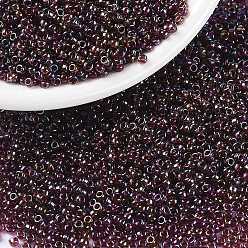 (RR3738) Fancy Lined Brandy MIYUKI Round Rocailles Beads, Japanese Seed Beads, (RR3738) Fancy Lined Brandy, 15/0, 1.5mm, Hole: 0.7mm, about 5555pcs/bottle, 10g/bottle