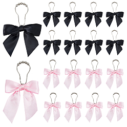 (52) Непрозрачная лаванда 24шт 2 цвета железные кольца для душевой занавески для ванной комнаты, бантом, легко скользящие ролики, металлические вешалки для душа с бусинами, платина, разноцветные, 170 мм