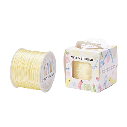 Лимонный шифон Нейлоновая нить, гремучий атласный шнур, лимонный шифон, 1.5 мм, около 100 ярдов / рулон (300 футов / рулон)