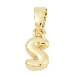 Letter S Латунь прелести, буквы, без кадмия и без свинца, долговечный, стойки покрытие, Письмо с, 10x5x2.5 мм, отверстие : 3x5 мм